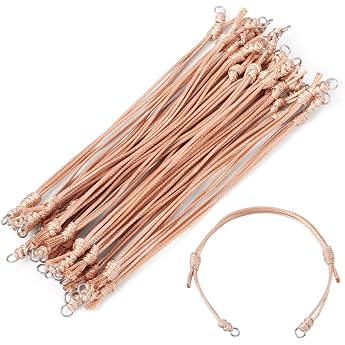 BurlyWood 20pcs Unprocessed Braided Bracelet Cord 23.5cm Adjustable Waxed Polyester Bracelet Cord for Couple Bracelets DIY Jewelry Crafts