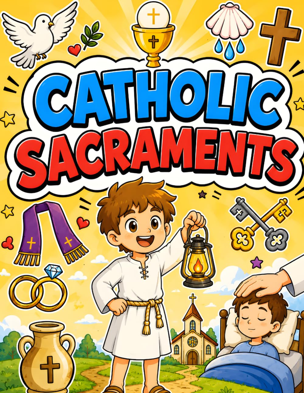 Catholic Sacraments: Catholic Sacraments Workbook for Kids Ages 6–9: Match, Learn, Color, and Remember the Seven Sacraments