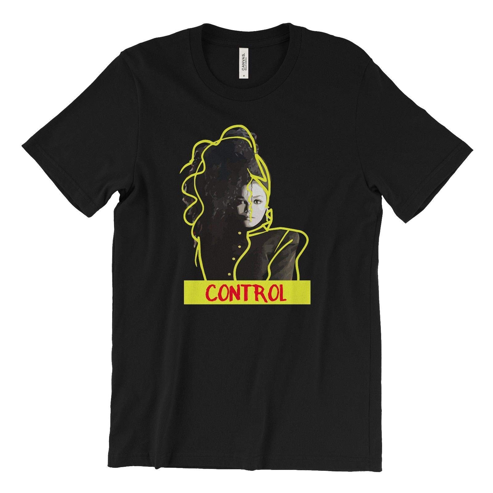 HikonControl Janet Jackson T-Shirt 90's R&B World Tour Rhythm Nation Escapade Black