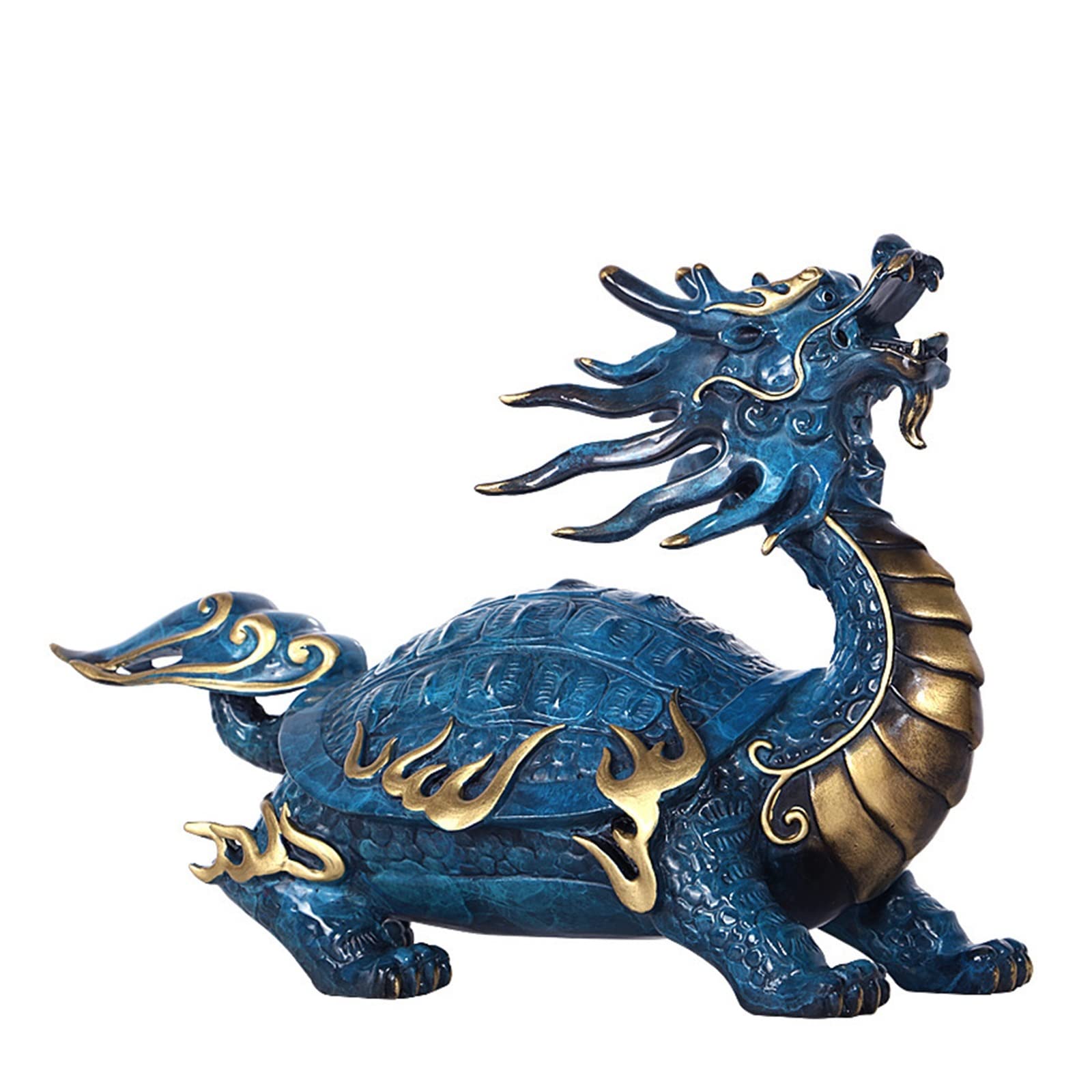 ZZlei2yu-12 Home Decor Ornament Pure Copper Dragon Entrance Ornaments Home Feng Shui Living Room Office to Attract Wealth Decorations Colorful Ornament
