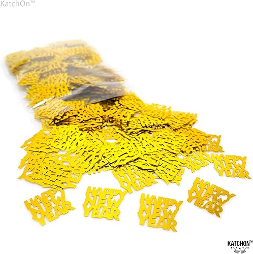 Miniatura 4 de KatchOn Confeti dorado de feliz año nuevo, 1.8 onzas, paquete de 500 | Suministros para fiesta de Año Nuevo 2025 | Confeti NYE