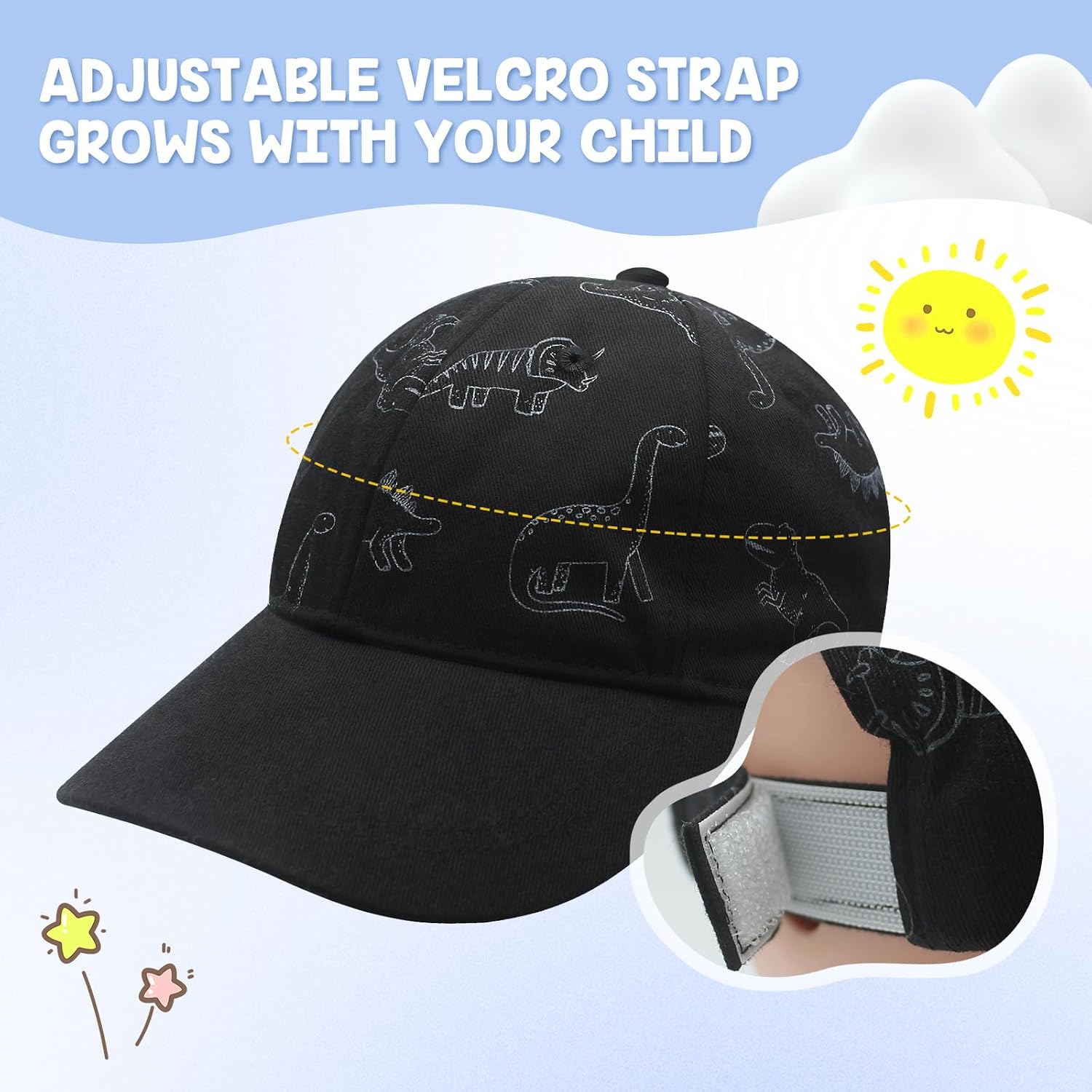 Baseball Cap for Baby Boys Girls Boys Dinosaur Caps Summer Sun Hat for Girls Cotton Baseball Hat for Toddler
