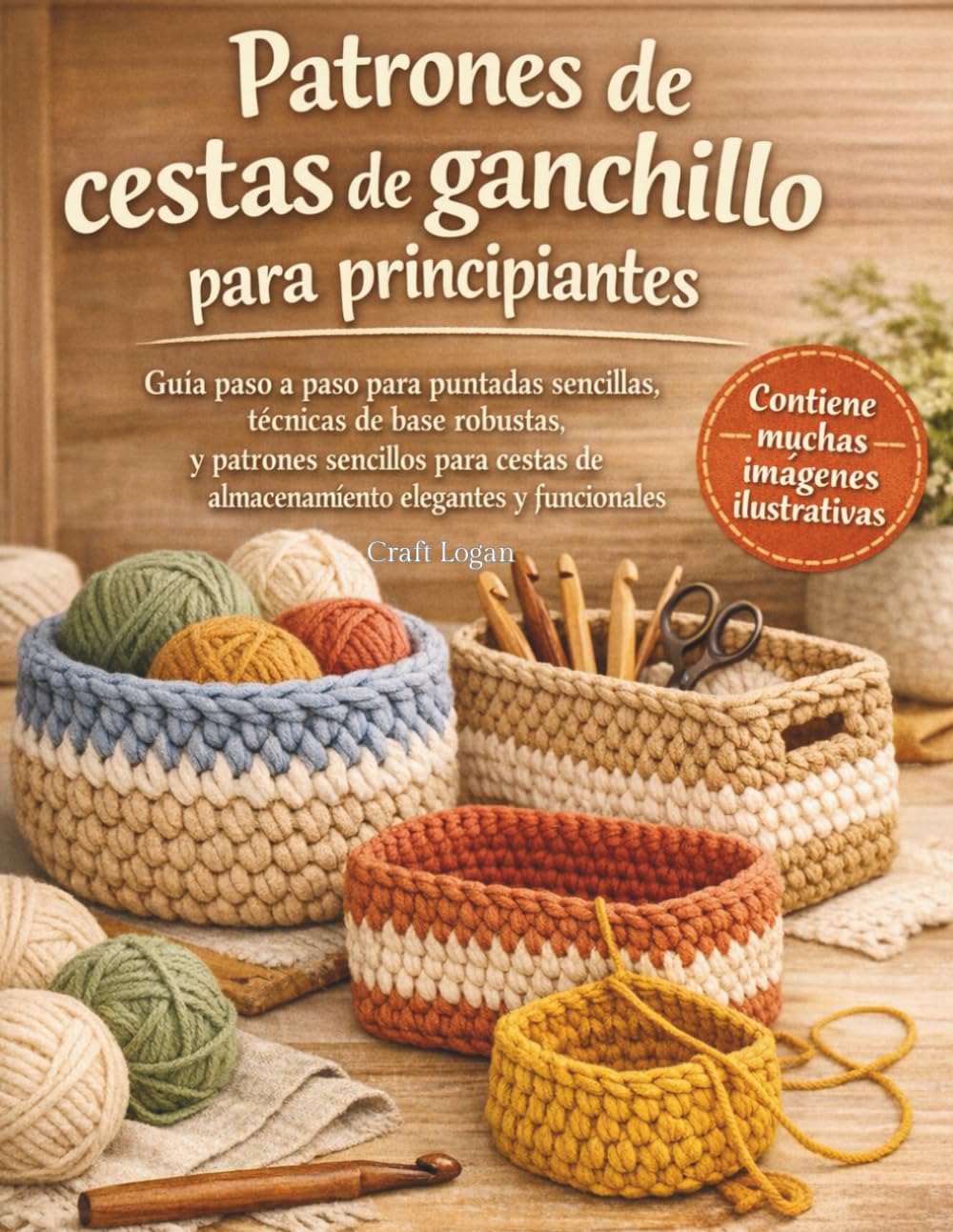 Patrones de cestas de ganchillo para principiantes: Guía paso a paso para puntadas sencillas, técnicas de base robustas y patrones sencillos para cestas de almacenamiento elegantes y funcionales