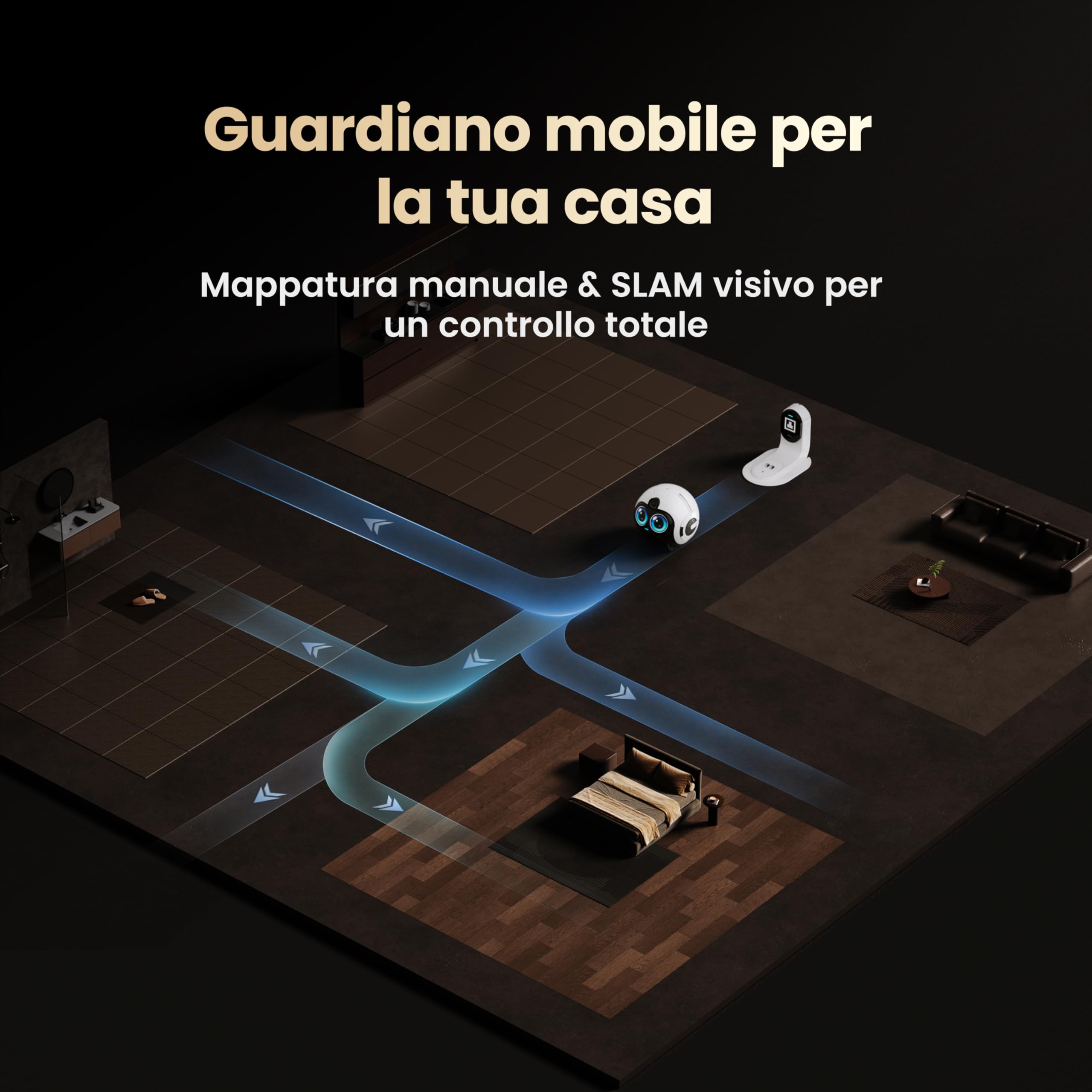 Enabot EBO Max FamilyBot – Robot Telecamera AI Multimodale con Interazione Personalizzata, Videochiamata e Memoria Adattiva – per Famiglia e Animali