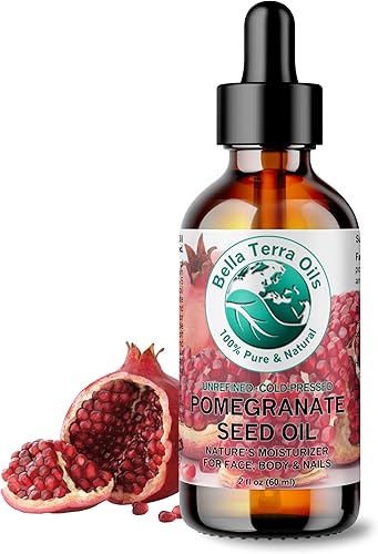 Aceite de semilla de granada 2 oz 100% puro prensado en frío sin refinar orgánico - Bella Terra Oils