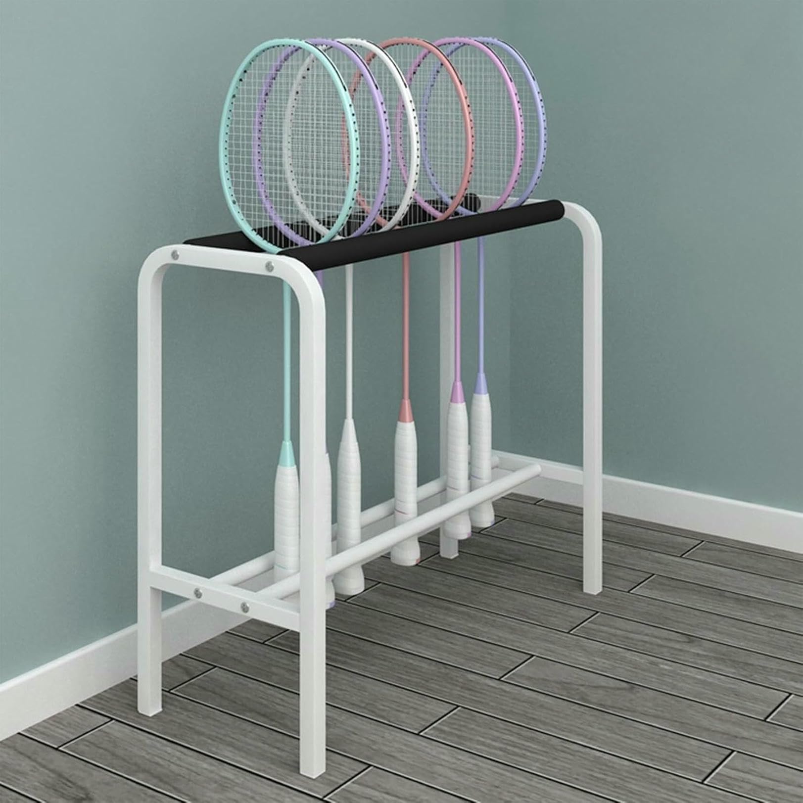 Soporte de exhibición para raquetas HOME& en estadios de tenis y clubes recreativos