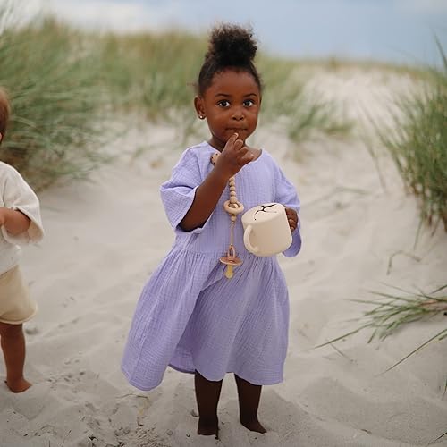 Miniatura 4 de mushie Taza de silicona para refrigerios  Contenedor de comida a prueba de derrames para niños pequeños y bebés (marfil)