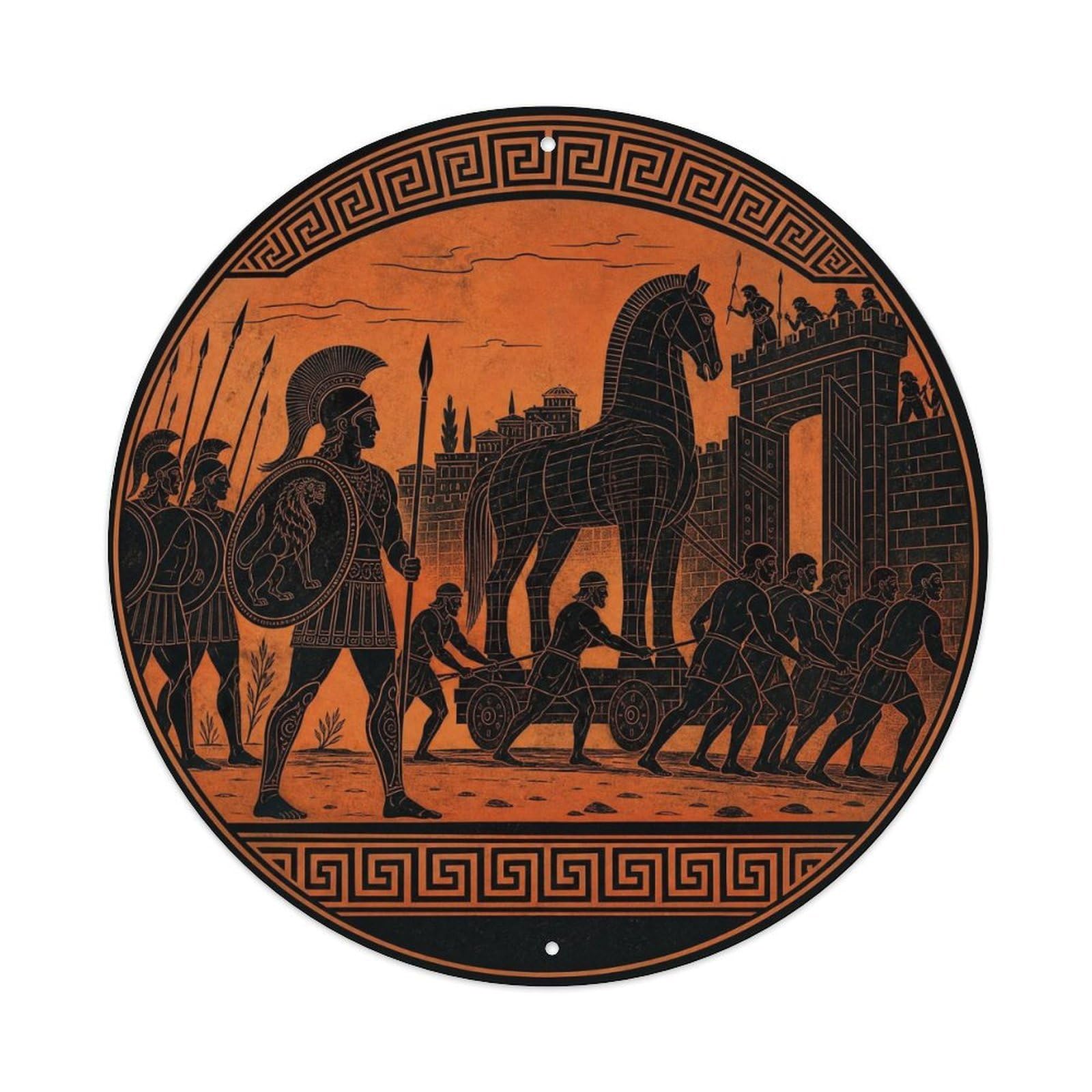 Greek Vase Troy Achilles Historic Turkey Vintage Metal Tin Sign