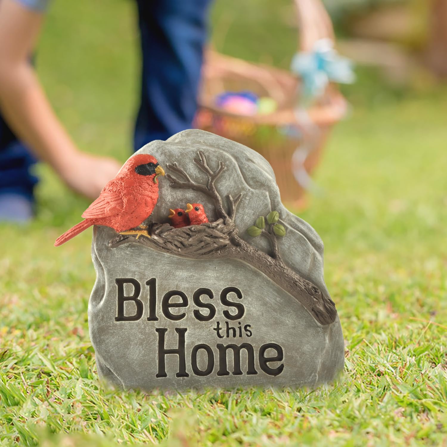 Cardinal Gifts Rote Vogel Gartenstatue – Handbemalte Gartendekoration, 8,9 X 6,6 X 5,1 Cm, Mit Aufhängekette