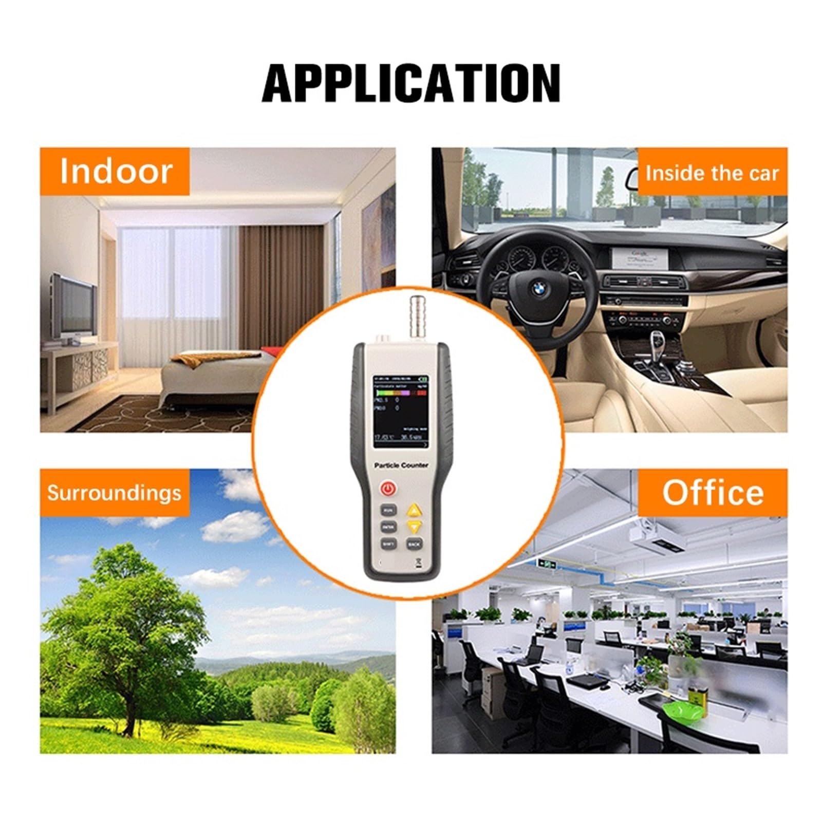 Handheld PM2.5 Detektor Partikelzähler Luftqualitätsmonitor Home Indoor Staubpartikelmessgerät 2,8 Zoll LCD-Display