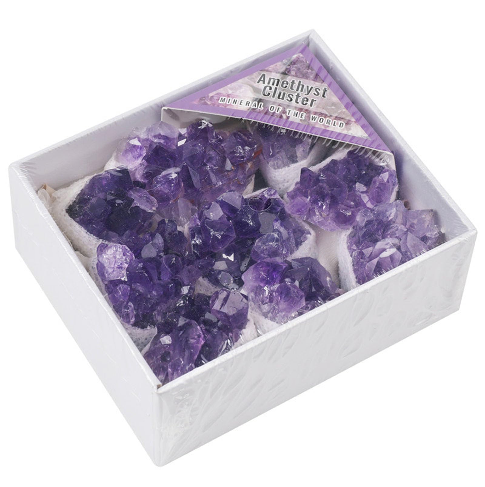 QWZTAEOZA Premium Amethyst Clusters Set Raw Purple Rock Crystal Geode Spiritual Stones Witchcraft Gemstone