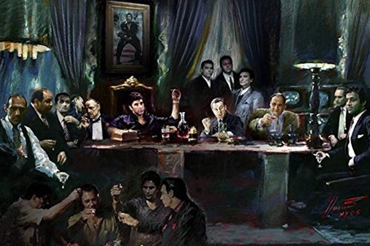 Buyartforless Gangster Last Supper by Ylli Haruni 36x24 Art Print Poster Godfather Scarface Sopranos Goodfellas