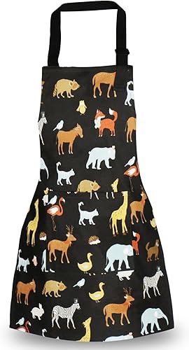 Miniatura 2 de Delantales de niños, delantal de algodón para niño, con correa ajustable en el cuello, delantal de chef infantil