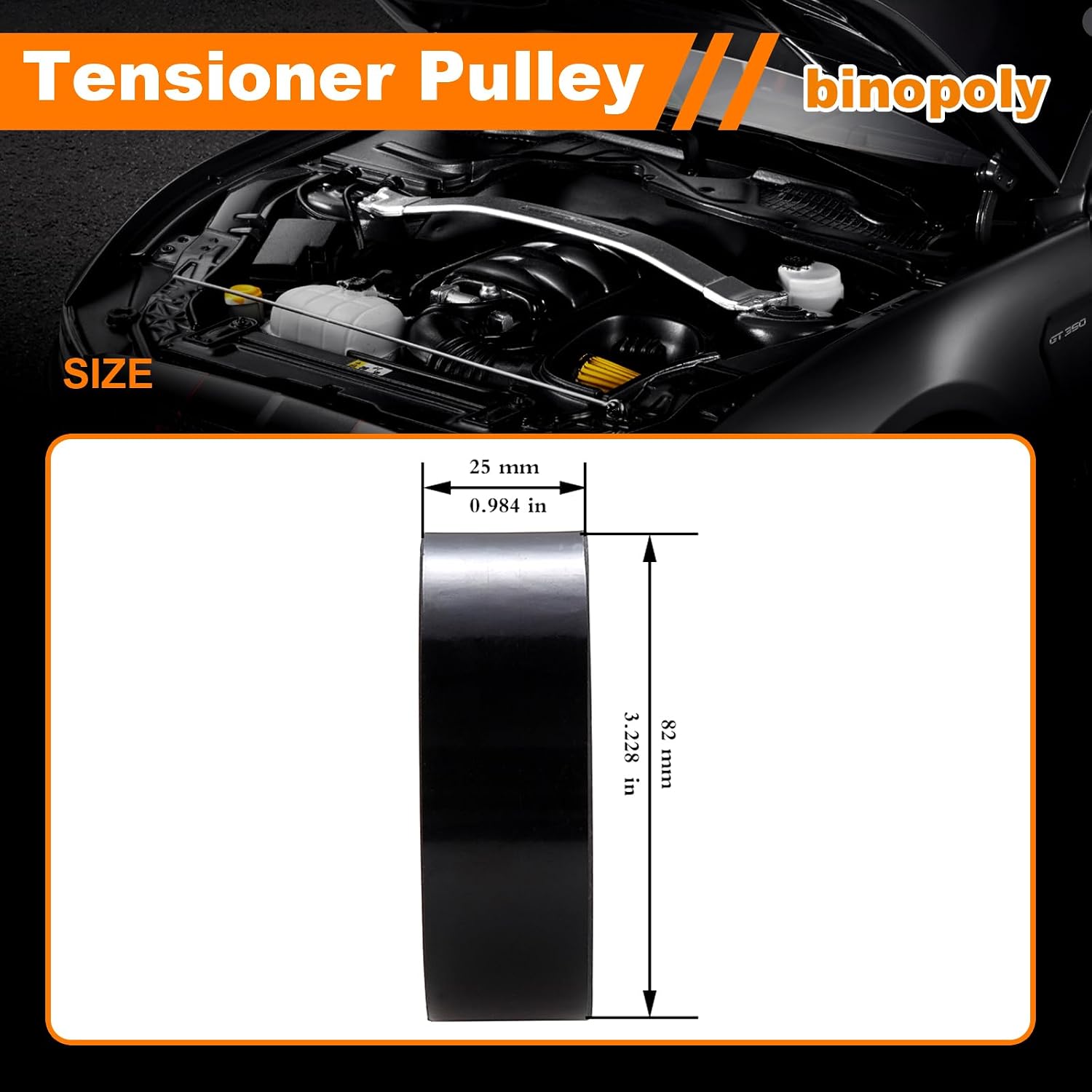 binopoly 38058 Belt Tensioner/Idler Pulley For 94-08 Chrysler Aspen Dodge Durango/Ram Series Pickup OE# 53032129AA 53010240 53032645AA 45549