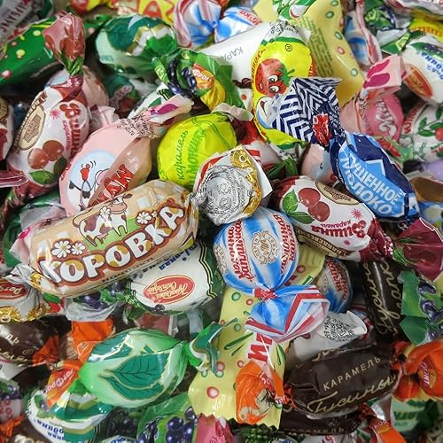 Secrets of Siberia Back To URSS - Mezcla de dulces de chocolate, caramelo, gelatina, dulce de azúcar y caramelo  Surtido de dulces rusos y