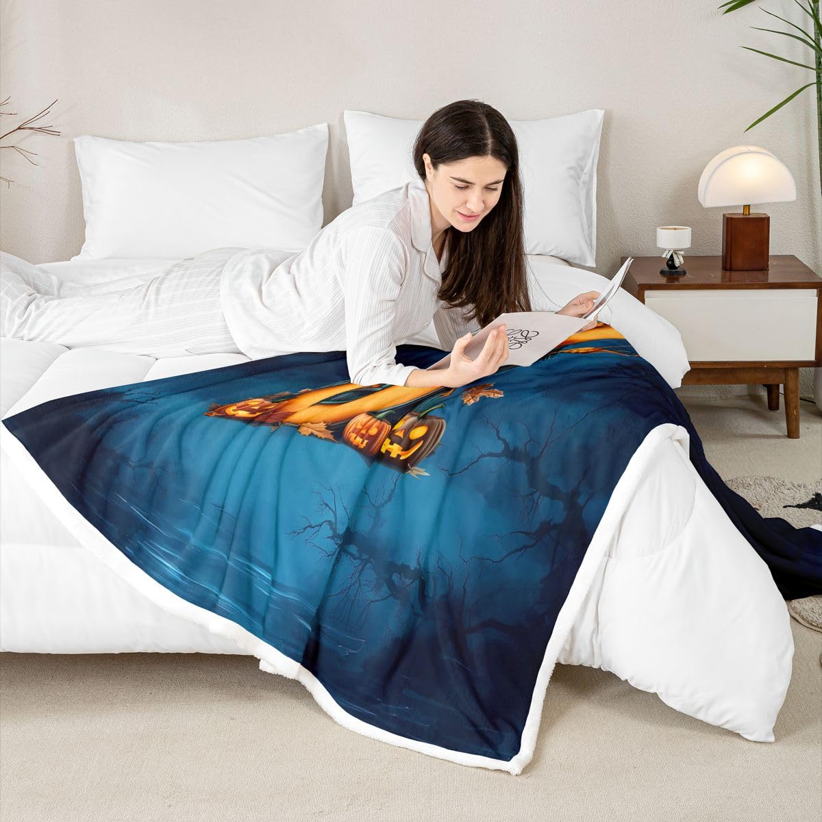 Homewish Couverture Canapé 229x229cm Lettre U Halloween