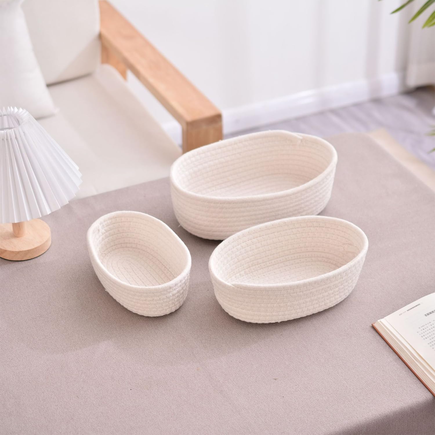 Set 2 Cestini Intrecciati In Corda Di Cotone - Organizer Per Bagno E Camera Bambini - Foto 4