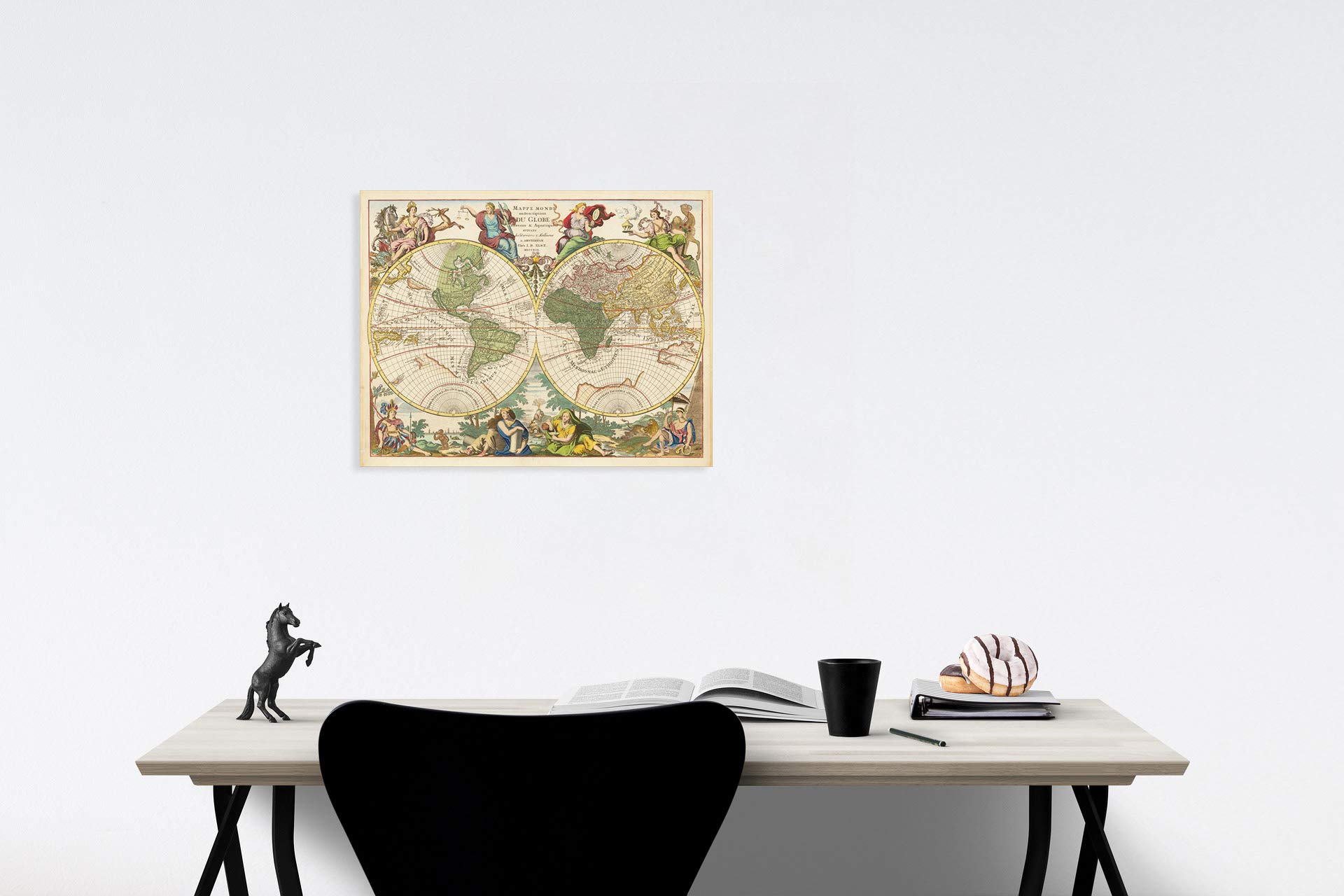 Amazon.com: World Map 1792 Hand-Colored Historical Map Print