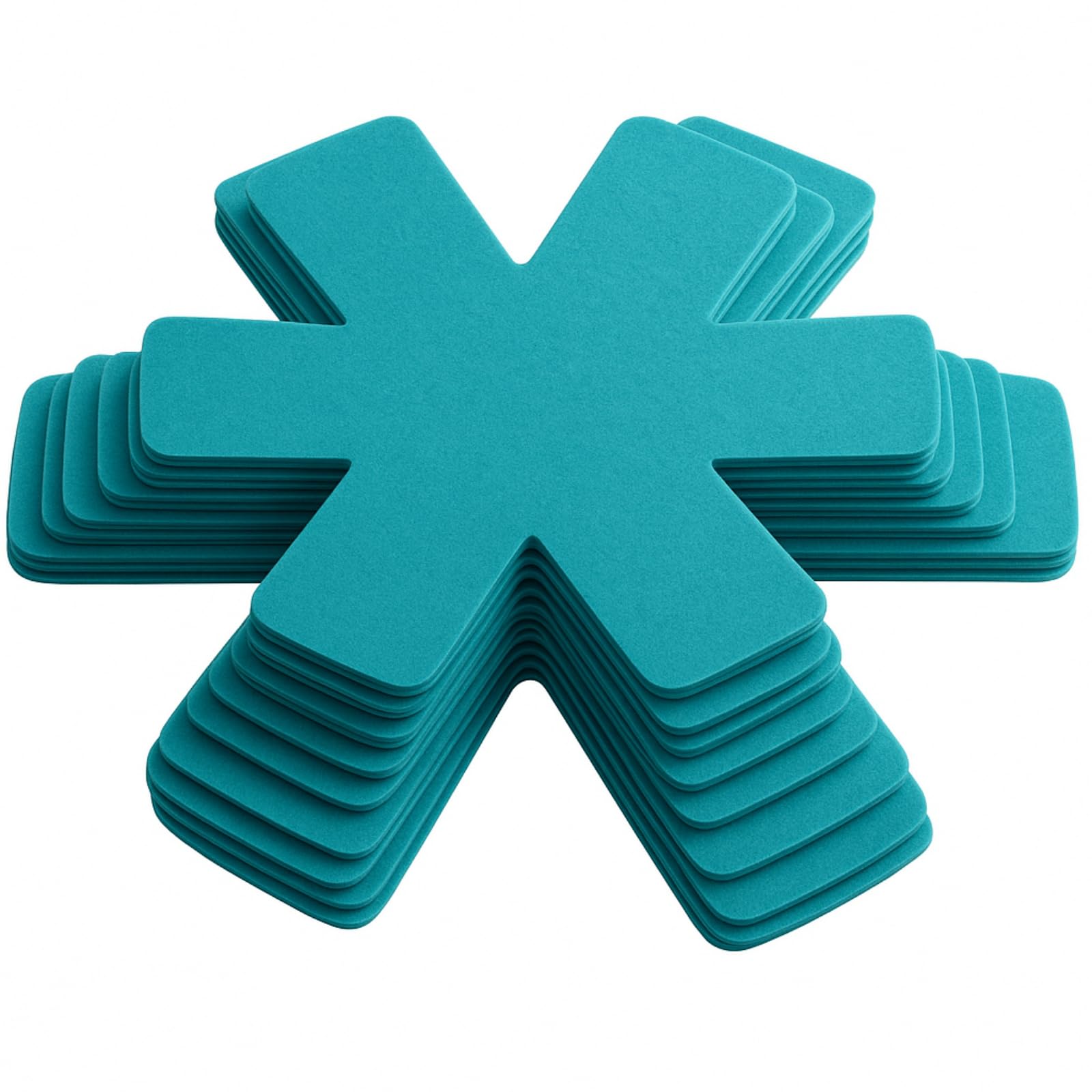 40 protectores de ollas y sartenes, 5 tamaños diferentes, protectores de utensilios de cocina, separadores de ollas, almohadillas separadoras apilables para proteger y separar sartenes (azul lago
