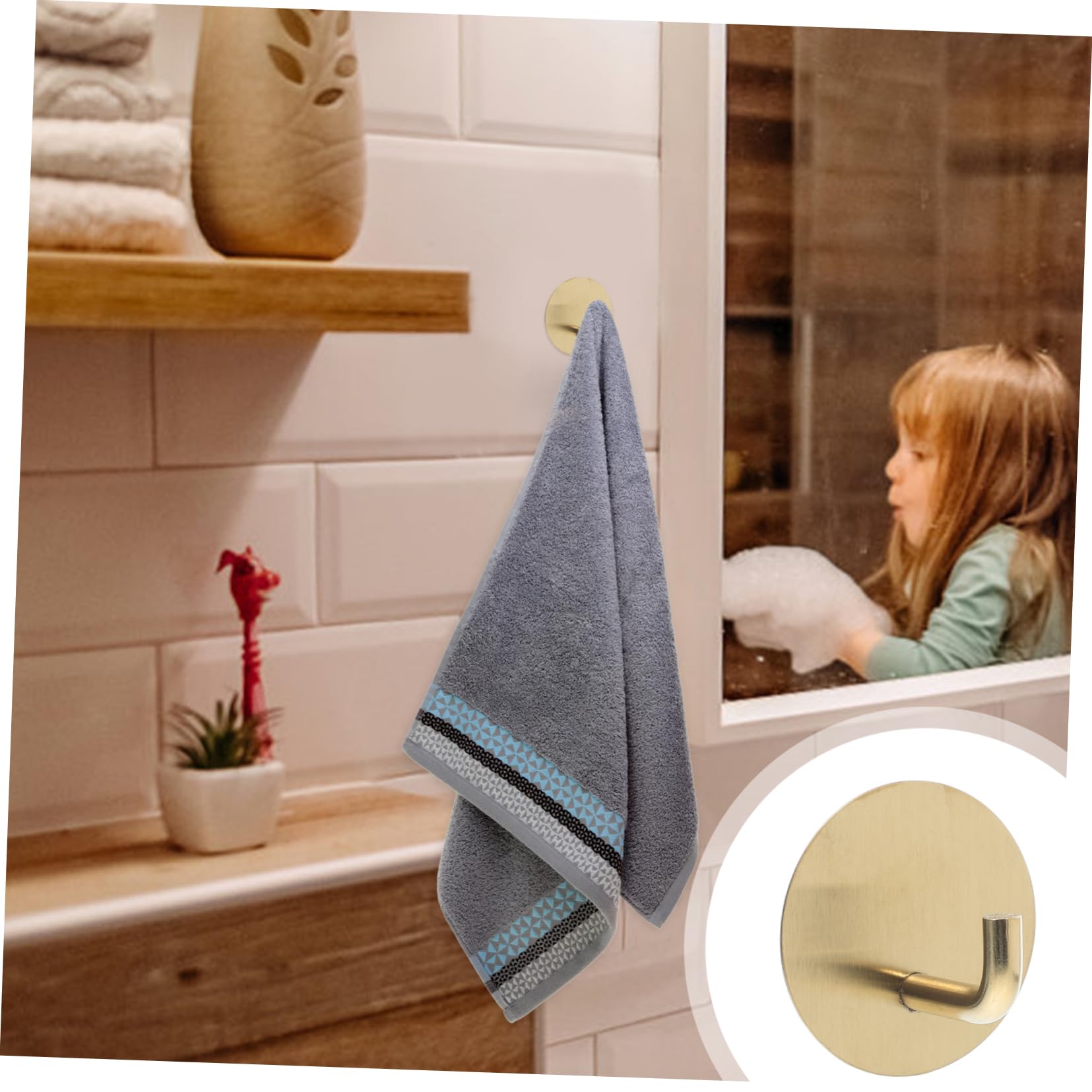 SHINEOFI 5 Series Toallero Con Gancho Adhesivo Ganchos Para Toallas Para Bata Para Toalla De Mano s Para Toallas De Baño Colgadores De Toallas Para 4 piezas x 5
