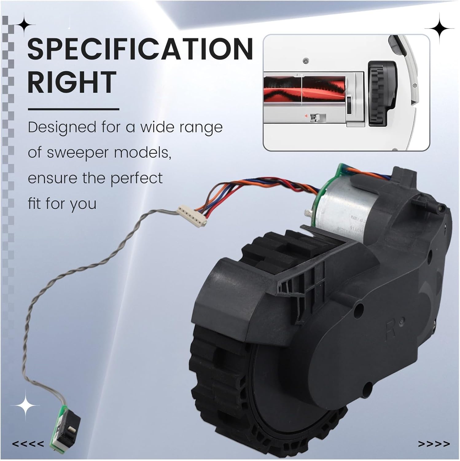 Walking Module Driving Wheel Accessories，Compatible for Roborock，G20/G20S/S8/S8MAXV Ing Robot Spare Parts，Right Wheel