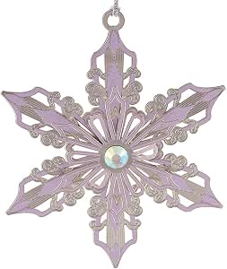 ChemArt Ornamento Americana Snowflake – Fiocco Di Neve In Ottone Massiccio Con Finitura Oro 24K, Fatto A Mano USA