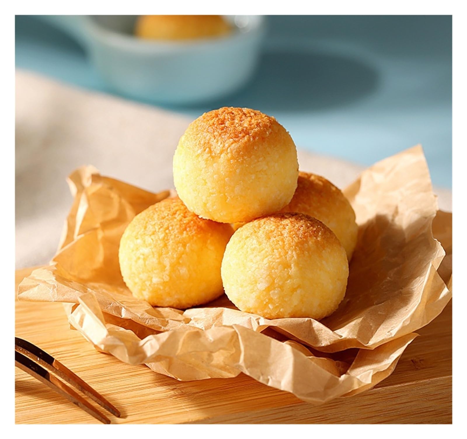 Bolitas Crujientes de Chips de Coco, 120g por bolsa. Artesanía tradicional, rico aroma, dulzura moderada, envuelto individualmente.(3bag)