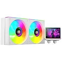 Mars Gaming ML-VISIONII240 Raffreddamento Liquido AIO 500W TDP, Schermo IPS 2,8″ 360º, Pompa 4ª Gen Opti-Chamber con Base in Rame e Microcanali, 2x Ventole 120mm ARGB Infinity Mirror, Bianco
