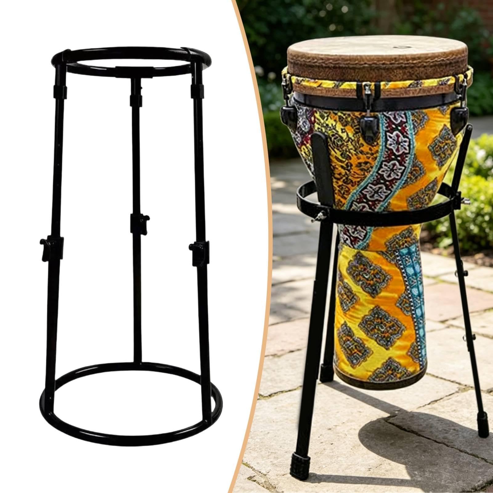 Soporte suelo para djembé, soporte percusión, práctico, estable para actuaciones en escenario, estante para batería altura ajustable, 23.5 Cm