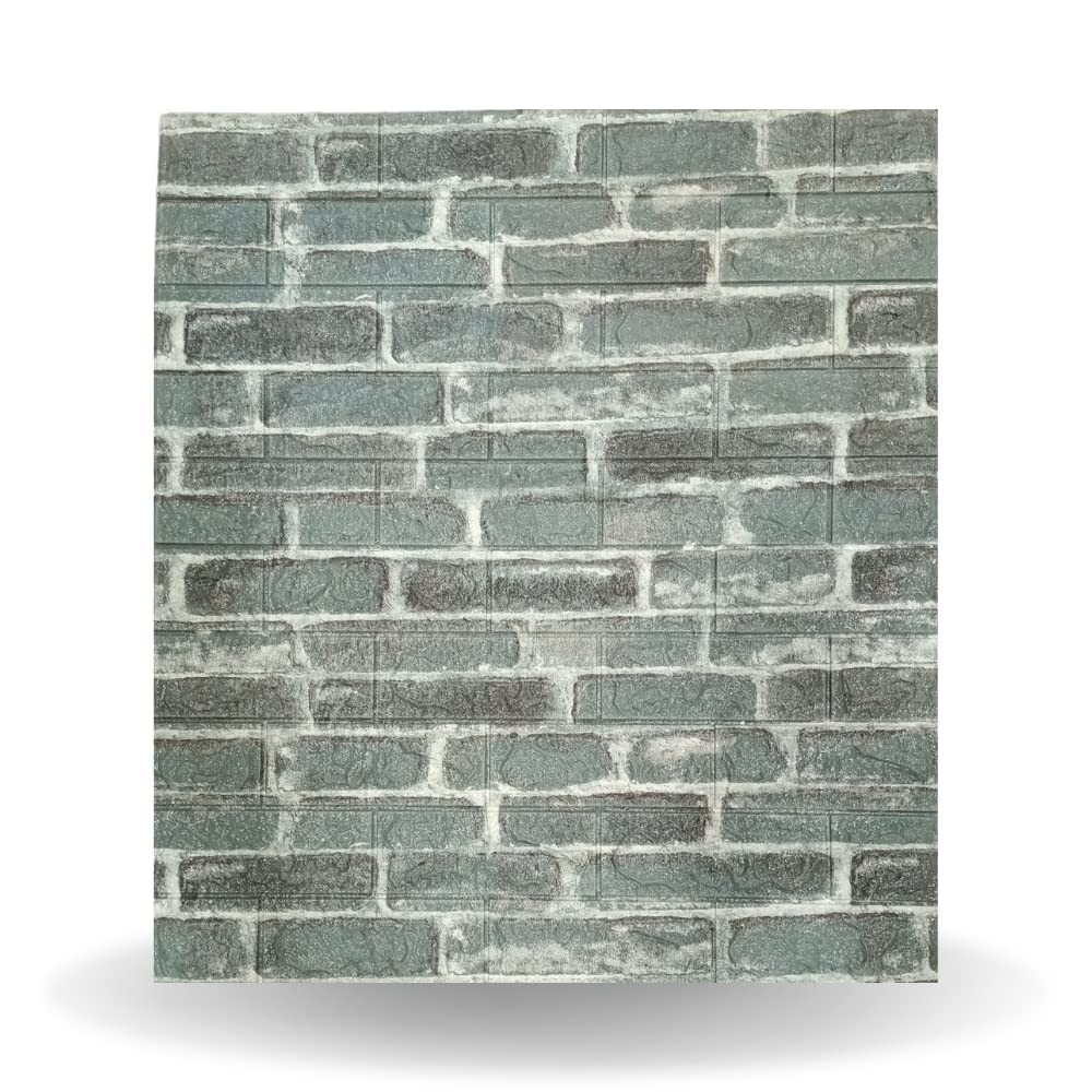 KSE 3D Self Adhesive PVC Foam Wall Sticker in Grey Brick Pattern (77x70cm) (B0BY8HQHKM) Amazon Price History, Amazon Price Tracker