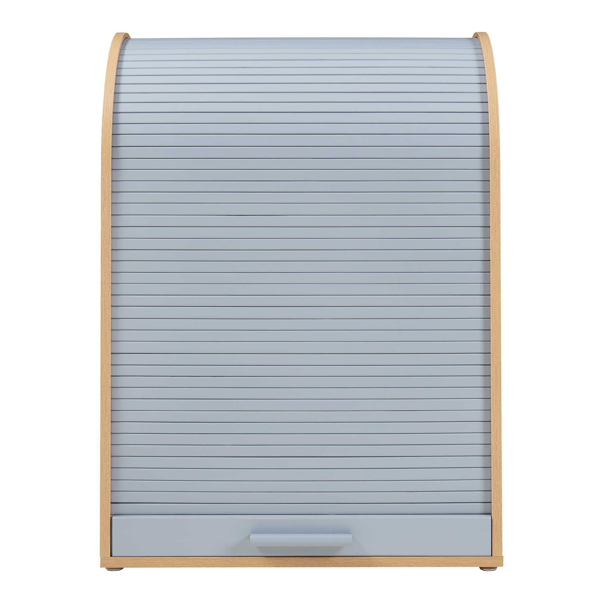 [en.casa] Jalousieschrank Kavlinge Rollladenschrank mit Einer Tür Büro Wohnzimmer Aktenschrank 80 x 60 x 40 cm Bambus/Grau