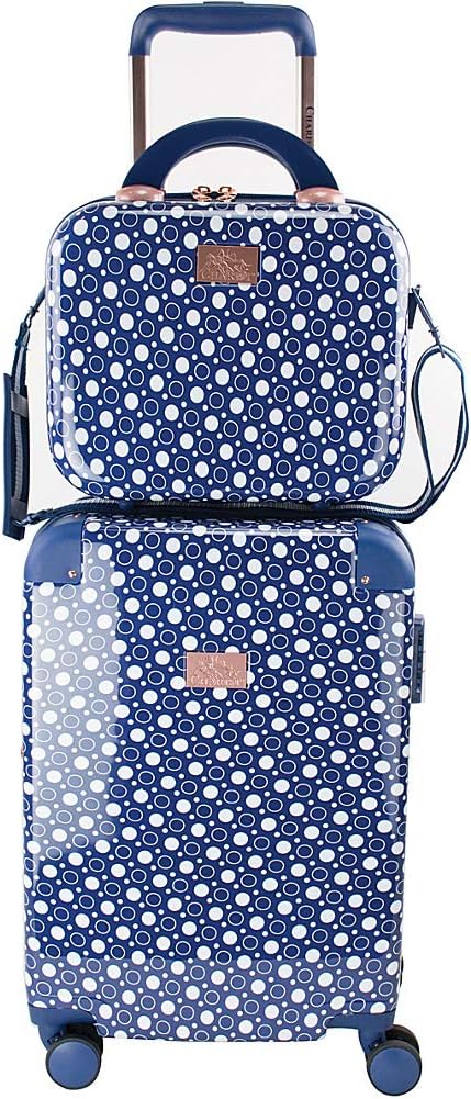 review Chariot 2-piece set Hardside Expandable Carry On Luggage With Matching Beauty Case (Dotty)