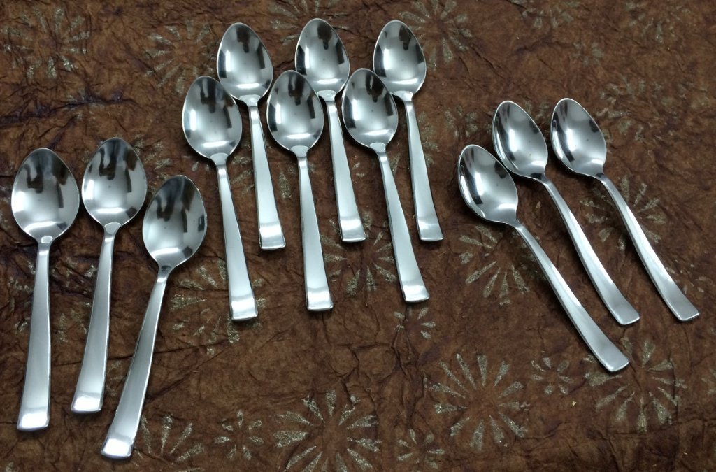 Buy Soup Spoons Set of 12 Pieces Stainless Steel Rice Heavy Gauge