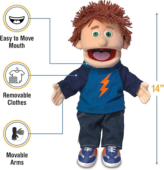 14 Tommy, Peach Boy, Hand Puppet, by Silly Puppets