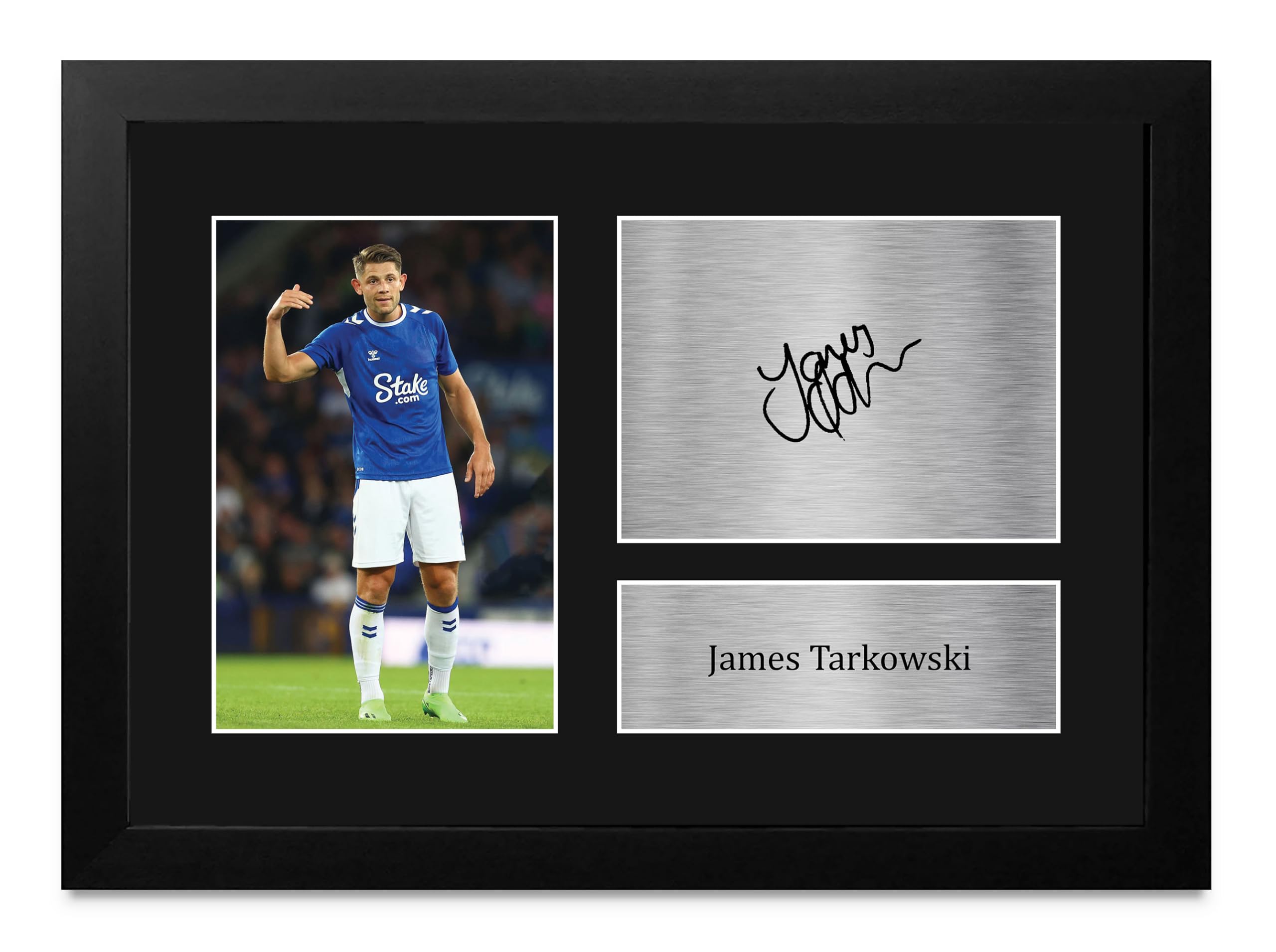 HWC Trading FR A4 James Tarkowski Everton Gifts Printed Signed Autograph Picture for Football Fans and Supporters - A4 Framed