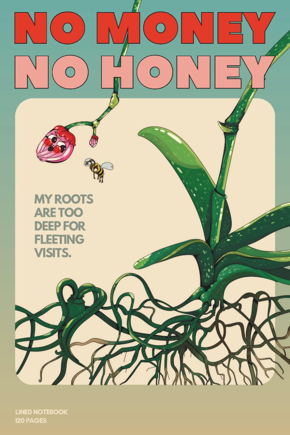 NO MONEY NO HONEY: Sarcastic Flower Lined Notebook No.60