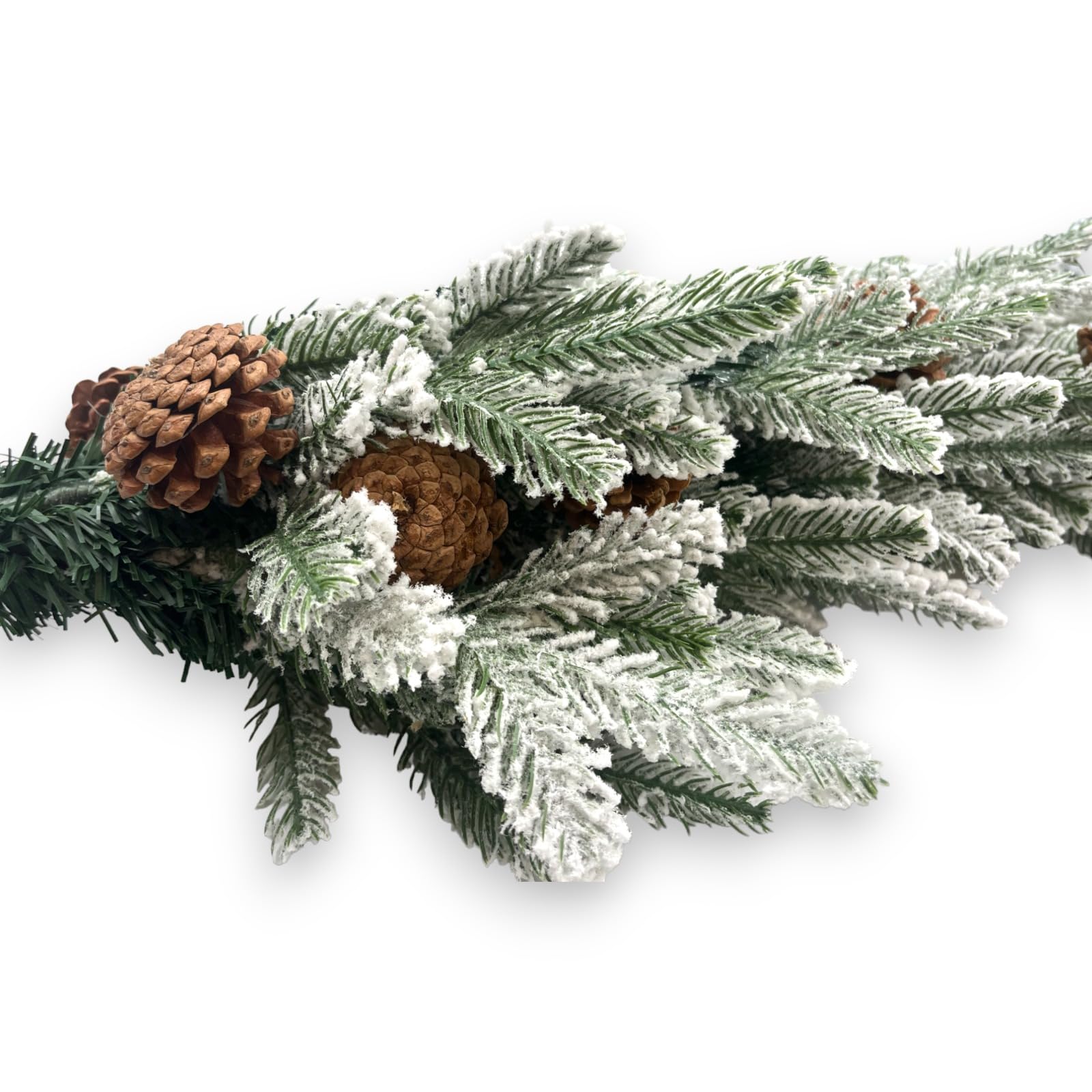 Aurora Store Albero di Natale Artificiale Verde Innevato con Pigne, Modello Val di Susa Altezza 120 Cm e 200 Rami, Abete Super Folto con Effetto Realistico e Rami con Aghi Anticaduta (150 cm)