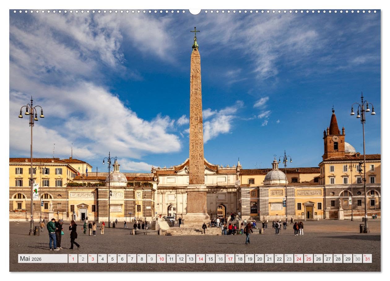 Italien - Rom (hochwertiger Premium Wandkalender 2026 DIN A2 quer), Kunstdruck in Hochglanz: 12 Monate mit wunderbaren Reisefotos aus der italienischen Hauptstadt (CALVENDO Orte)