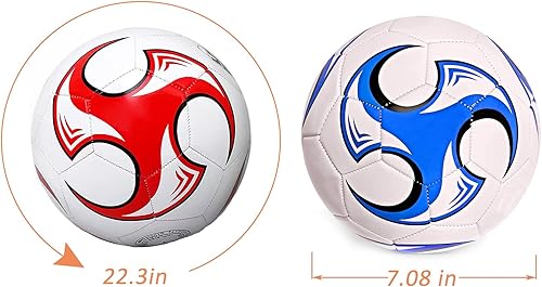 Miniatura 2 de SPDTECH Balón de fútbol tamaño 3, 4, 5 con aguja de bomba, diseño antiexplosión, para interiores y exteriores, adecuado para niños, práctica de