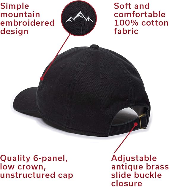Outdoor Cap -Adult Mountain Dad Hat-Unstructured Soft Cotton