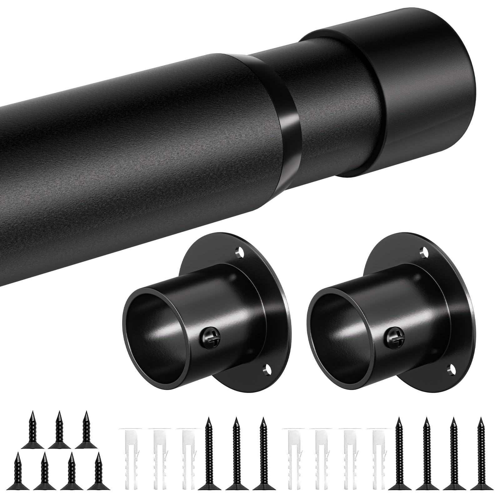 Closet Rod, 17-82 Inches Closet Rods for Hanging Clothes, Heavy Duty Adjustable Clothes Hanging Rod, 1.3 Inches Metal Closet Poles Bar for Closet