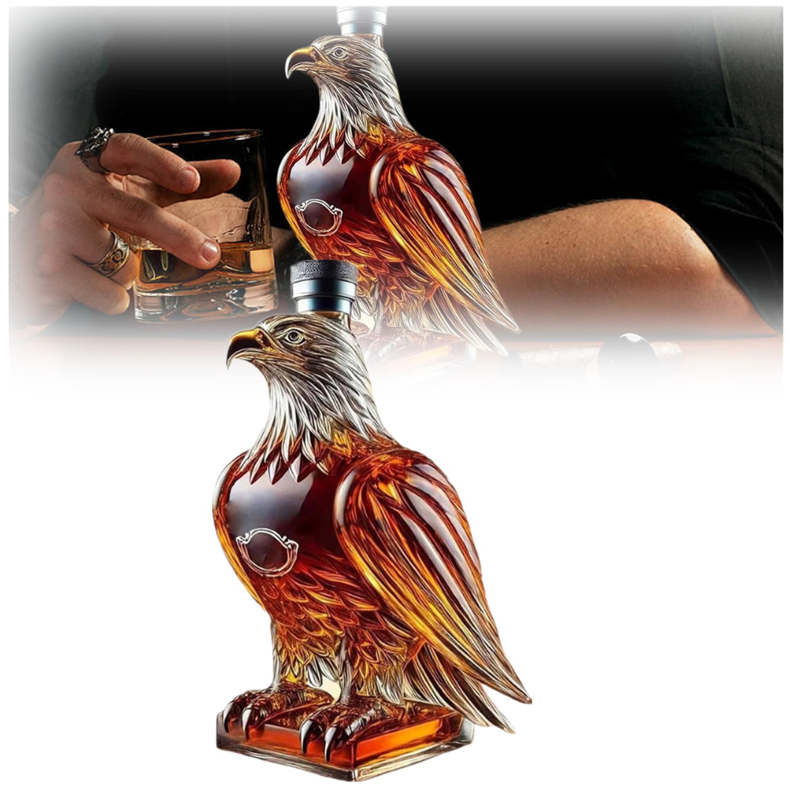 Bouteille De Whisky Aigle Drôle - Décanteur Premium En Verre, Cadeau Original Pour Amateurs De Whisky