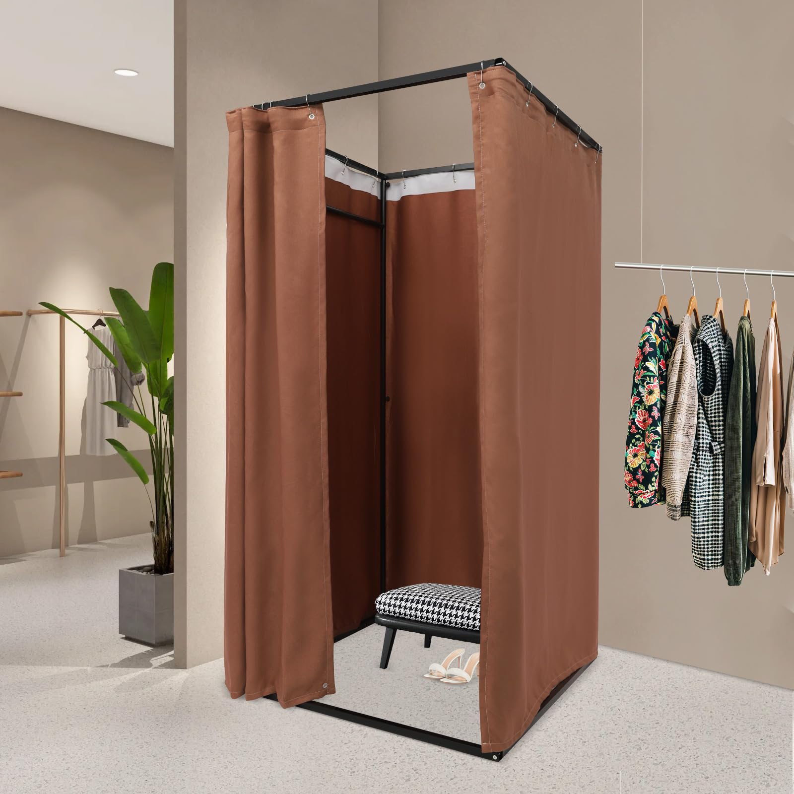 Spogliatoio portatile, spogliatoio indipendente, 100 x 100 x 200 cm, robusto armadio con ganci appendiabiti e protezione 100% privacy per giardino, matrimoni ed eventi, facile da montare, per 3-4