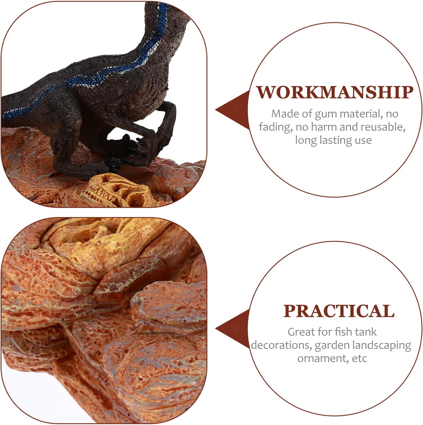 ULTECHNOVO Dinosaur Fish Tank Ornament Dinosaur Live Action Aquarium