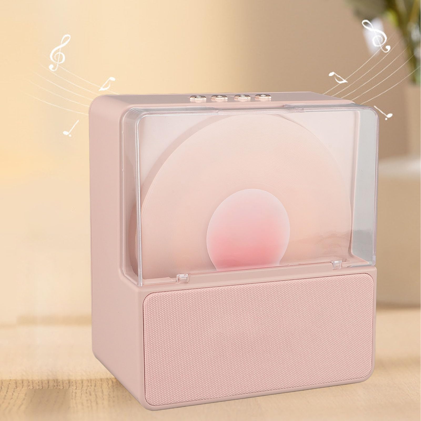 Altoparlanti Bluetooth retrò, Piccoli Altoparlanti, Piccola Luce Notturna a LED, Piccolo Altoparlante Portatile in Metallo per Scrivania da Cucina, Ufficio All'aperto (Pi)
