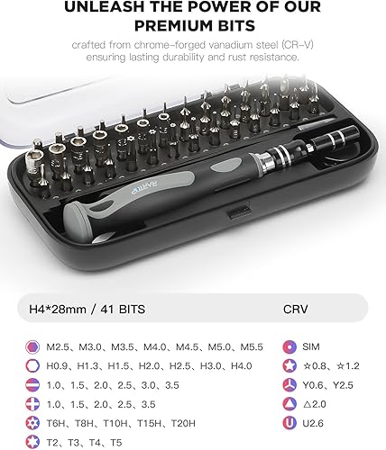 Miniatura 2 de Juego de destornilladores de precisión juego de puntas de destornillador 48 en 1, juego de destornilladores pequeños magnéticos con funda, mini