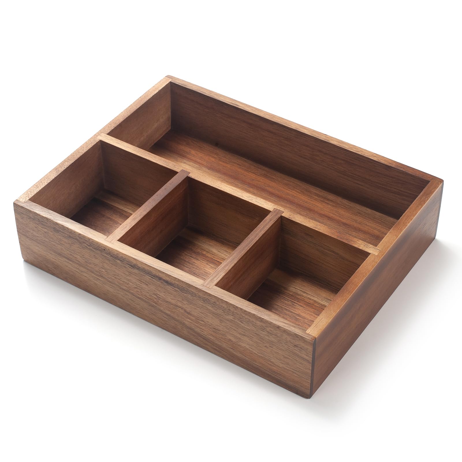 XIMISISE Tea Bag Holder, Acacia Wood Tea Bag Storage Organizer, Tea Candy Basket, Sugar Packet Organizer, Coffee Station Condiment Organizer