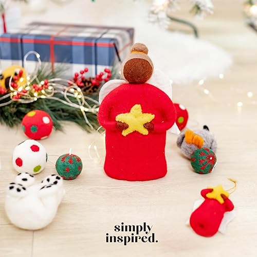 Miniatura 7 de Handmade Felted Wool Guardian Angel Christmas Tree Topper Collection - Heirloom-Quality Peace Angels Xmas Tree Toppers - Versatile Holiday Ornament
