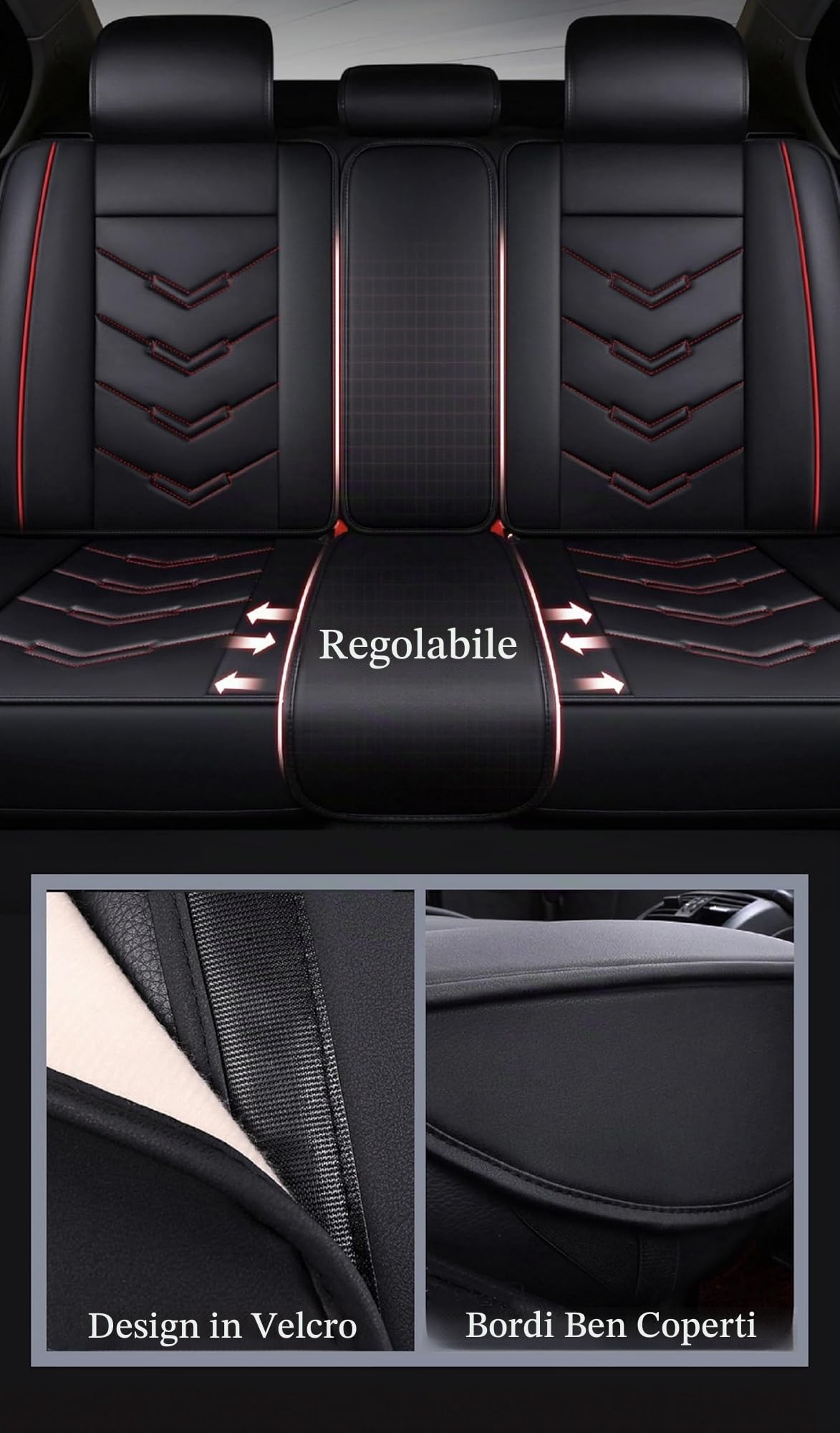 Coprisedili Auto Universali per Hyundai Tucson NX4/ Hybrid/N-Line 2021-2023 2024 2025 2026 in Pelle Sintetica, Set Completo di Protezione Sedili Sportivi, Compatibile con Airbag Accessori,A