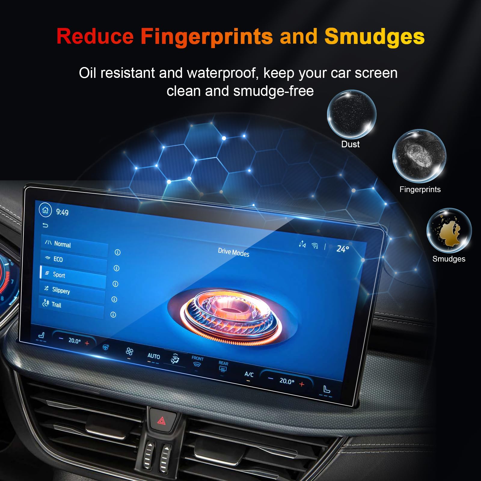 Compatibile con Ford Kuga MK3 2024-2026 & Ford Focus MK4.5 2022-2026 Pellicola Protettiva Ford SYNC 4 13,2 Pollici Touchscreen Protezione Schermo in Vetro Temperato, 9H Antigraffio